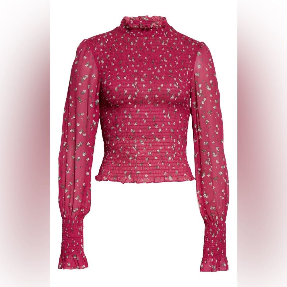 RAG & BONE Kayden Sheer Smocked Blouse